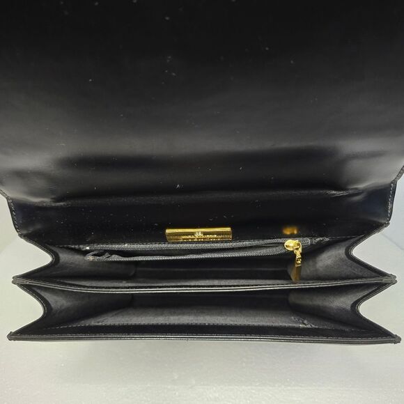 Givenchy Black Calfskin Leather Gold Logo Magnetic Snap Closure Top Handle Bag - Picture 5 of 12